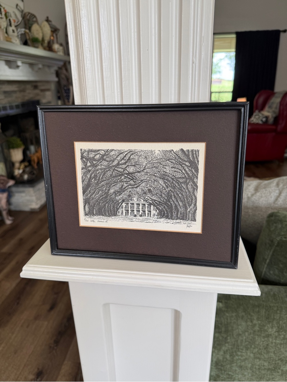 Vintage Oak Alley Plantation Giclée Print – Signed, Matted, Framed 8×10 - Picture 13 of 17